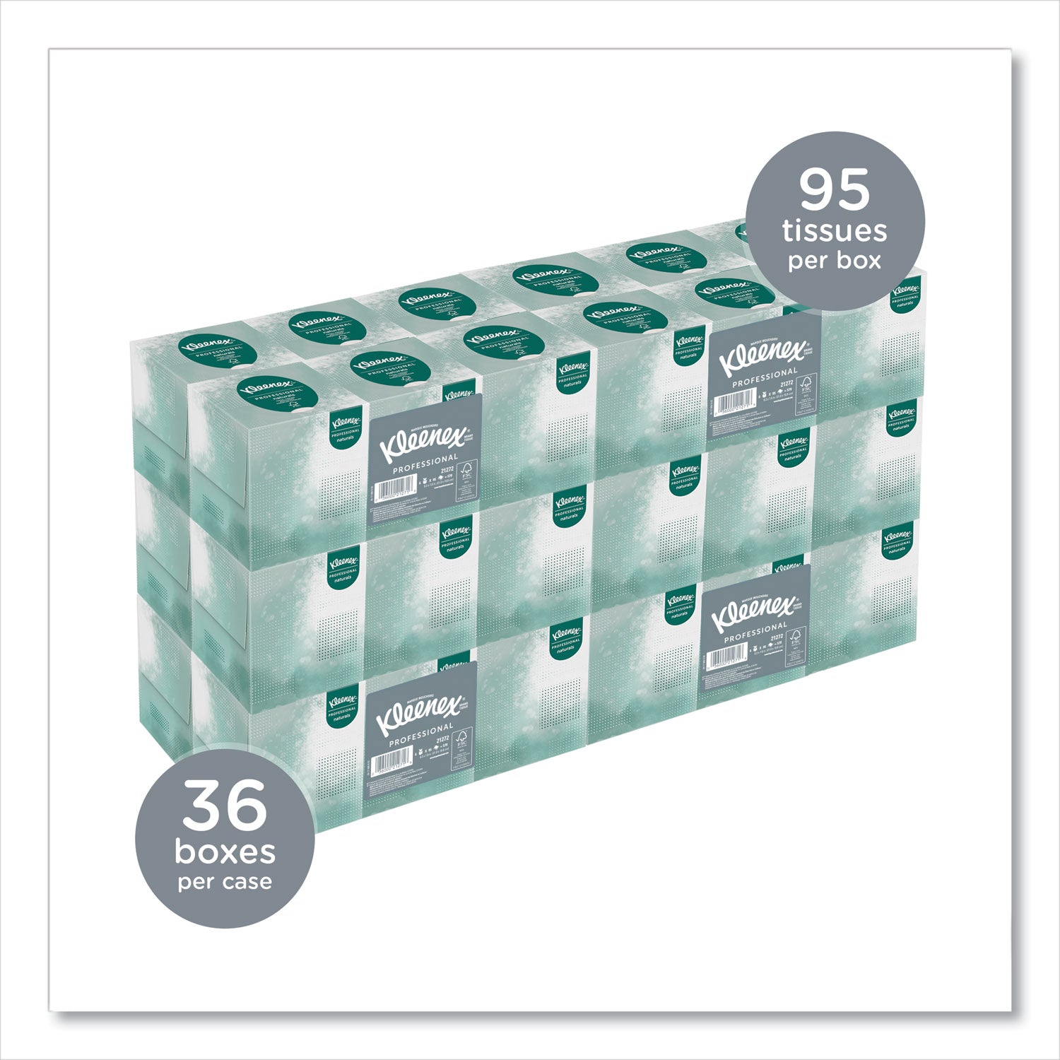 Kleenex Naturals Facial Tissue, 2-Ply, White, 90  Sheets/Box