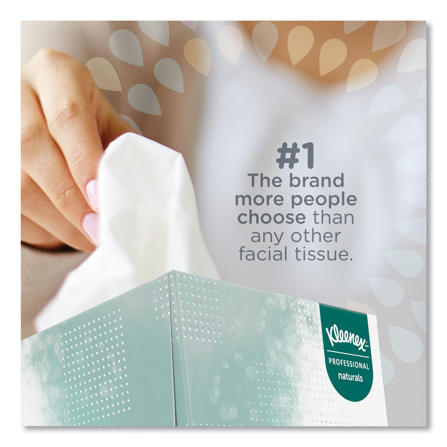 Kleenex Naturals Facial Tissue, 2-Ply, White, 90  Sheets/Box